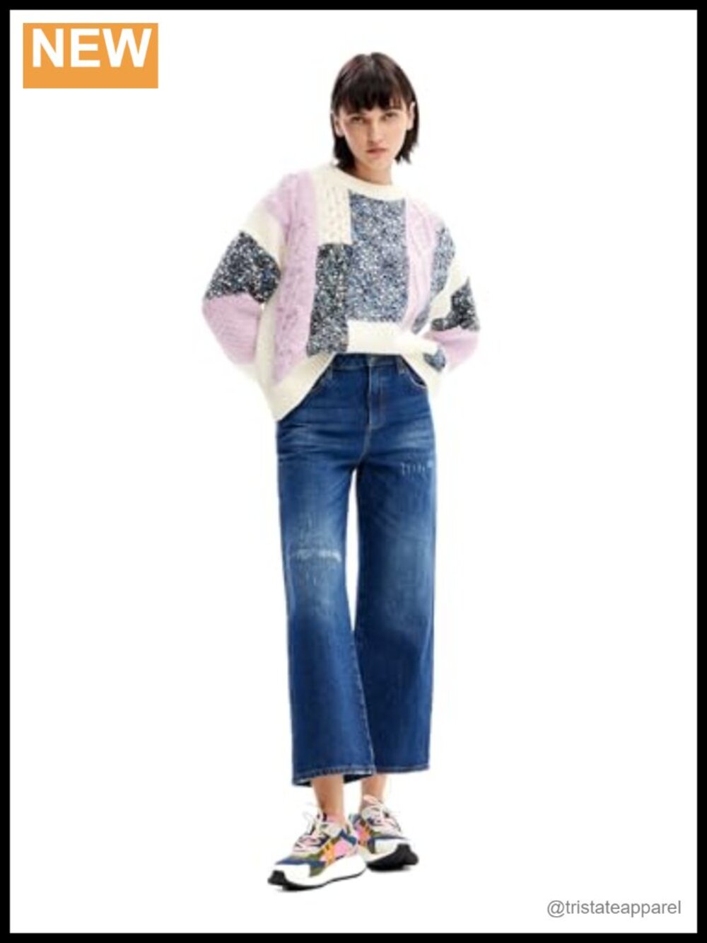 Crew Neck Long Sleeve Knit Pullover Sweater